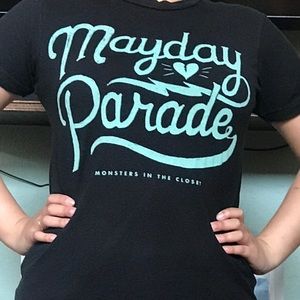 Teal Mayday Parade Monsters In The Closet Band Tee